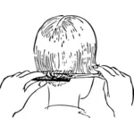 Combing hair vector illustration