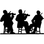 Fiddlers silhouette vector