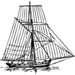 English Man of War Cutter ship vector drawing