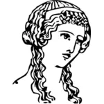 ציור וקטורי תסרוקת קצרה היוונית העתיקה