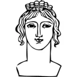 Ancient Greek short hairstyle vector illustration