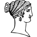 Ancient Greek short hairstyle vector graphics