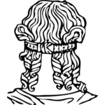 Desenho vetorial de penteado curto grego antigo