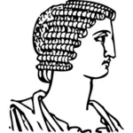 Ancient Greek short hairstyle vector clip art