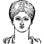 古代ギリシャの短い髪型のベクトル図