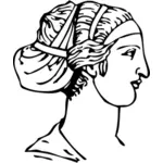 Antike griechische kurze Frisur-Vektor-illustration