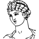 ציור וקטורי תסרוקת קצרה היוונית העתיקה