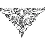 Векторный рисунок черно-белой омелы филиала