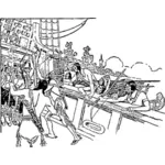 Ilustraţia vectorială raid Oceanul Indian