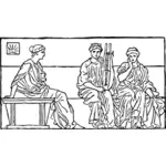 Romersk relief ritning vektor illustration