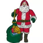 Santa Claus und Geschenk-Tasche-Vektor