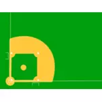 Vectorillustratie van een baseball diamant