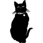Černá kočka vektorové siluetu
