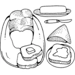 Dibujo de vectores de pan y mantequilla