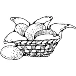Basket of buns vector image