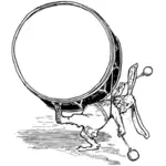 Coelho com desenho vetorial de tambor