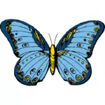 Blue and yellow butterfly vector clip art