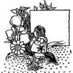 Children in garden vector image