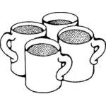 Ilustração do vetor de canecas de café