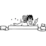 Illustration vectorielle de Cupidon bannière