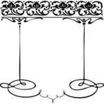 Vector Illustrasjon av tynne linjen dekorasjon ramme