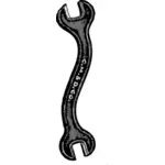 Double open end wrench vector drawing