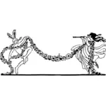 בתמונה וקטורית של ריקוד ארנב הפסחא