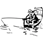 Fishing boat at sea vector image