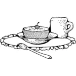 Grafika wektorowa grejpfruta i kawy