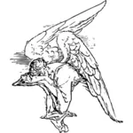 Скорбя ангел векторный рисунок