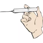 Hand and syringe vector image