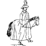 Vector clip art of man dressed as a hores