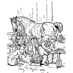 Ковка лошади векторные иллюстрации