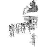 Horse farm vector image