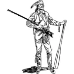 Vector image of lake sailor