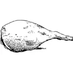 Gambar vektor daging kaki domba