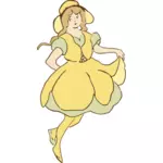 Vector clip art of gracious girl dancing