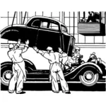 Ilustração em vetor veículo fábrica