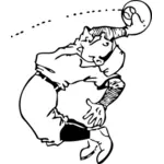 Mannen er fange ball vector illustrasjon
