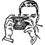 Векторное изображение человека с камерой