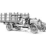 Oude zware vrachtwagen vector tekening
