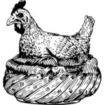 האיור וקטור של עוף בסל