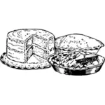 Pies and cake vector