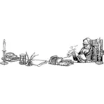 Vector illustration of man reading