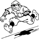 Vector graphics of man running home