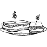サンドイッチ料理ベクトル画像