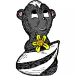 Skunk with a flower vector