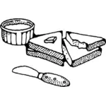 Gambar vektor irisan roti dengan mentega