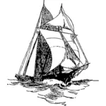 Desenho vetorial de barco à vela