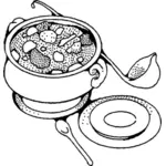 Soup tureen vector image
